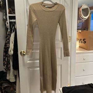 Midi beige sweater dress